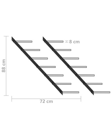 Casiers à bouteilles muraux pour 14 bouteilles 2 pcs Noir Métal