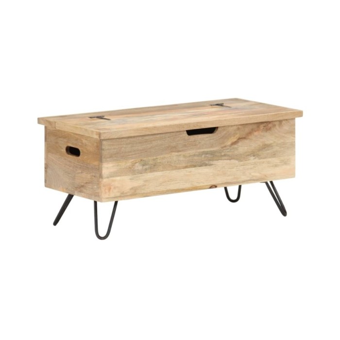 Coffre 90x40x45 cm Bois solide de manguier