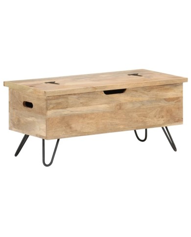 Coffre 90x40x45 cm Bois solide de manguier