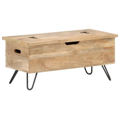 Coffre 90x40x45 cm Bois solide de manguier