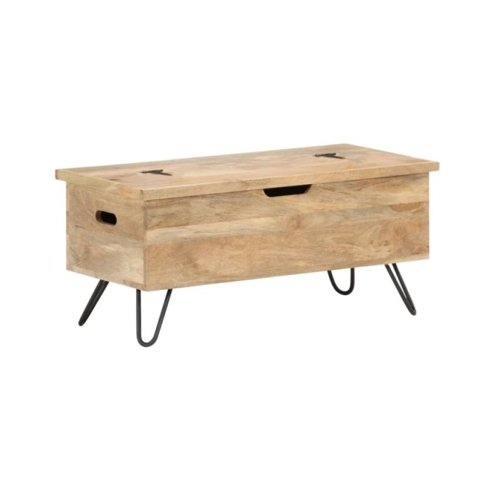 Coffre 90x40x45 cm Bois solide de manguier
