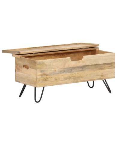 Coffre 90x40x45 cm Bois solide de manguier