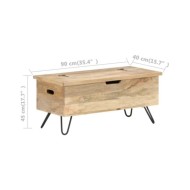 Coffre 90x40x45 cm Bois solide de manguier