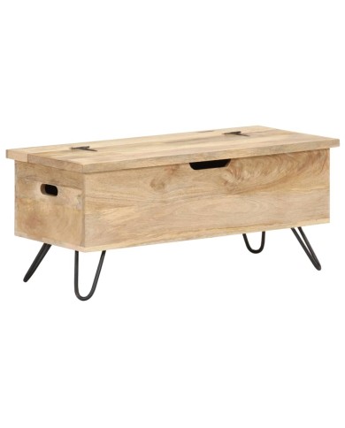 Coffre 90x40x45 cm Bois solide de manguier
