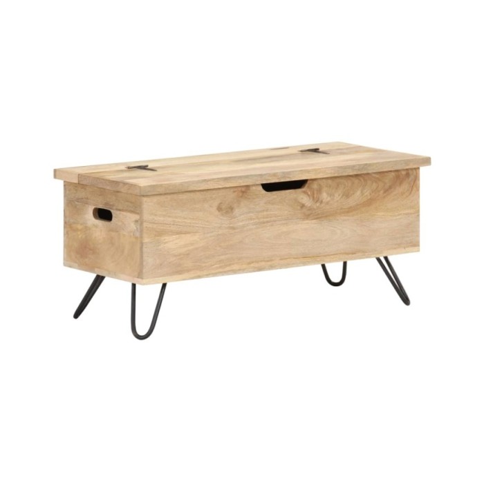 Coffre 90x40x45 cm Bois solide de manguier