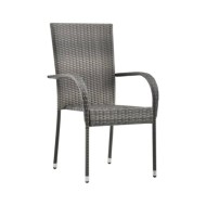 Chaises empilables d'extérieur 4 pcs Gris Résine tressée