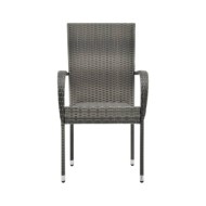 Chaises empilables d'extérieur 4 pcs Gris Résine tressée