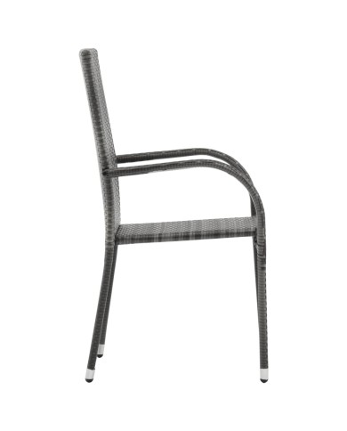 Chaises empilables d'extérieur 4 pcs Gris Résine tressée