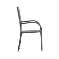 Chaises empilables d'extérieur 4 pcs Gris Résine tressée
