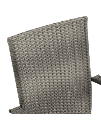 Chaises empilables d'extérieur 4 pcs Gris Résine tressée