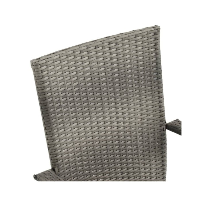 Chaises empilables d'extérieur 4 pcs Gris Résine tressée