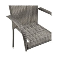 Chaises empilables d'extérieur 4 pcs Gris Résine tressée