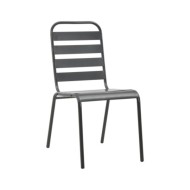 Chaises d'extérieur 4 pcs Design à lattes Acier Gris foncé