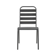 Chaises d'extérieur 4 pcs Design à lattes Acier Gris foncé