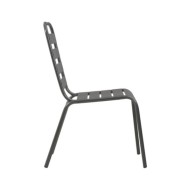 Chaises d'extérieur 4 pcs Design à lattes Acier Gris foncé