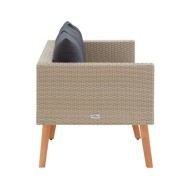 Canapé de jardin à 2 places avec coussins Résine tressée Beige