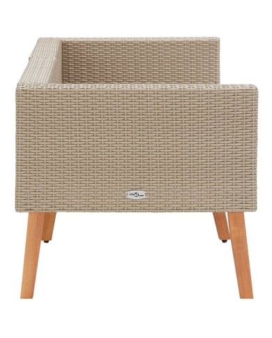 Canapé de jardin à 2 places avec coussins Résine tressée Beige