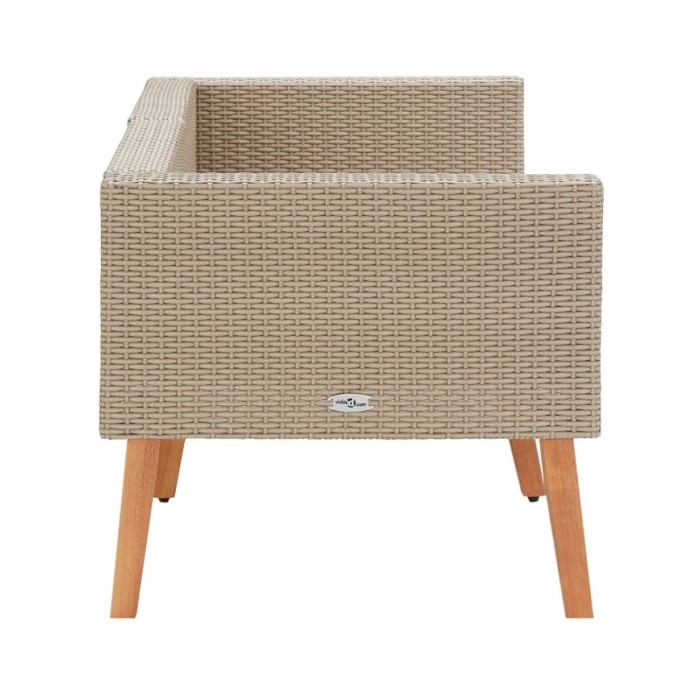 Canapé de jardin à 2 places avec coussins Résine tressée Beige