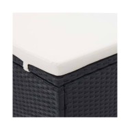 Transat à 2 places avec coussin Résine tressée Noir