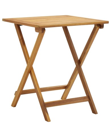 Meuble de bistro pliable 3 pcs et coussins Bois d'acacia solide