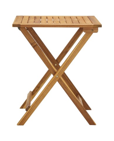 Meuble de bistro pliable 3 pcs et coussins Bois d'acacia solide