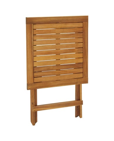 Meuble de bistro pliable 3 pcs et coussins Bois d'acacia solide
