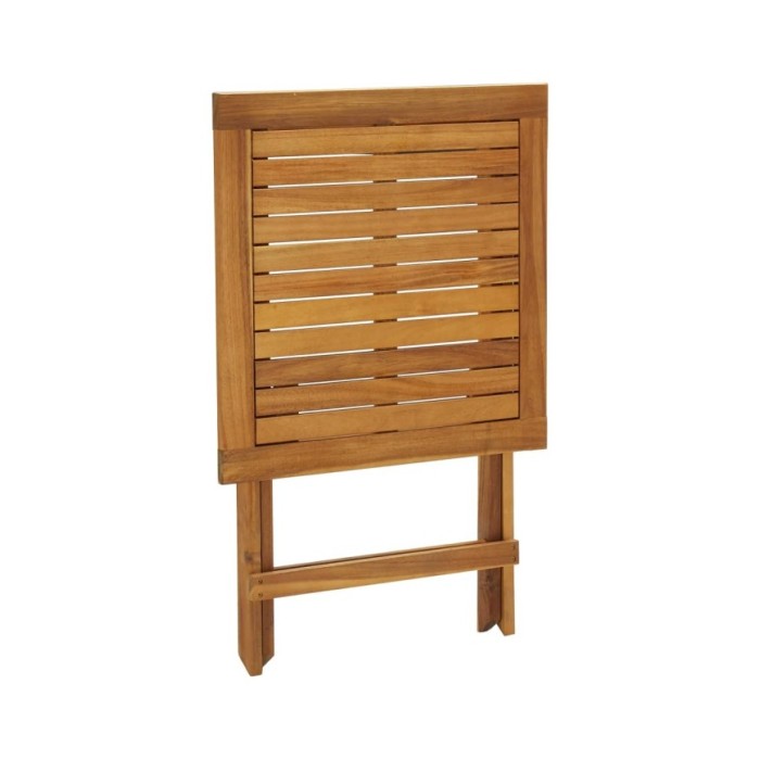 Meuble de bistro pliable 3 pcs et coussins Bois d'acacia solide