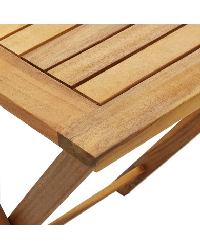 Meuble de bistro pliable 3 pcs et coussins Bois d'acacia solide