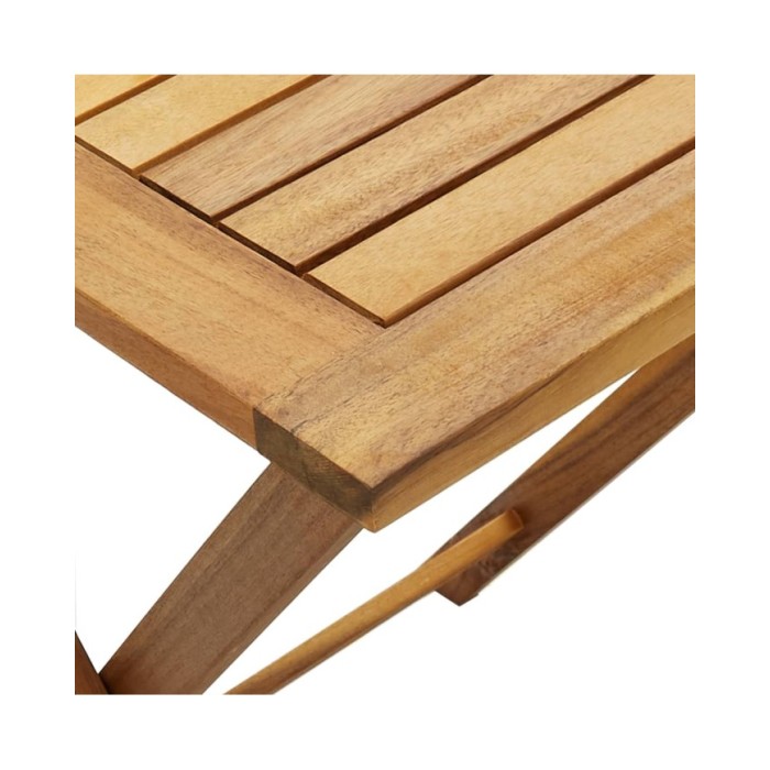 Meuble de bistro pliable 3 pcs et coussins Bois d'acacia solide