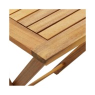 Meuble de bistro pliable 3 pcs et coussins Bois d'acacia solide