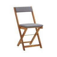 Meuble de bistro pliable 3 pcs et coussins Bois d'acacia solide