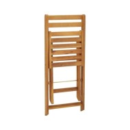 Meuble de bistro pliable 3 pcs et coussins Bois d'acacia solide
