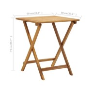 Meuble de bistro pliable 3 pcs et coussins Bois d'acacia solide