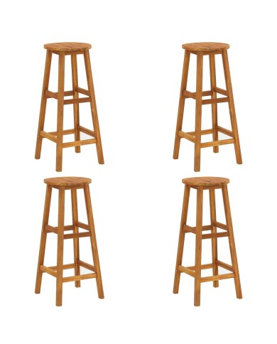 Tabourets de bar 4 pcs Bois d'acacia solide