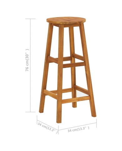 Tabourets de bar 4 pcs Bois d'acacia solide