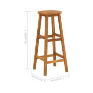 Tabourets de bar 4 pcs Bois d'acacia solide