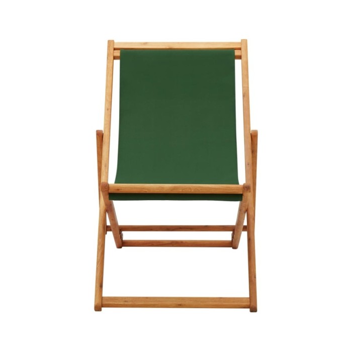 Chaise pliable de plage Bois d'eucalyptus et tissu Vert