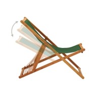 Chaise pliable de plage Bois d'eucalyptus et tissu Vert