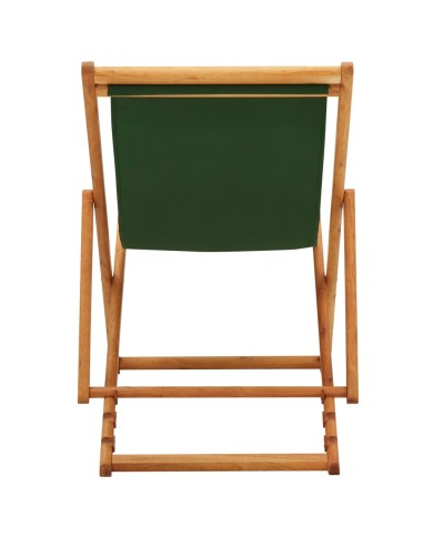 Chaise pliable de plage Bois d'eucalyptus et tissu Vert