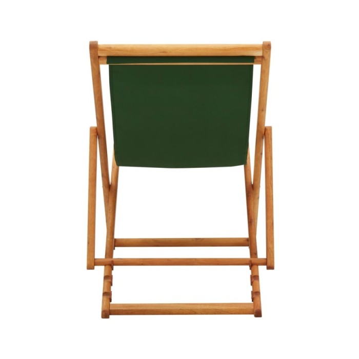 Chaise pliable de plage Bois d'eucalyptus et tissu Vert