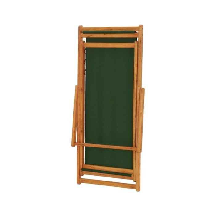 Chaise pliable de plage Bois d'eucalyptus et tissu Vert