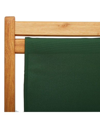 Chaise pliable de plage Bois d'eucalyptus et tissu Vert