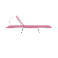 Chaises longues pliables 2 pcs Acier et tissu Rose