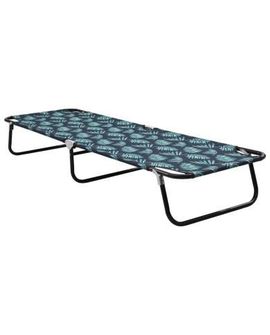Chaise longue pliable Acier Motif de feuilles