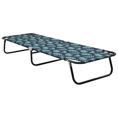 Chaise longue pliable Acier Motif de feuilles