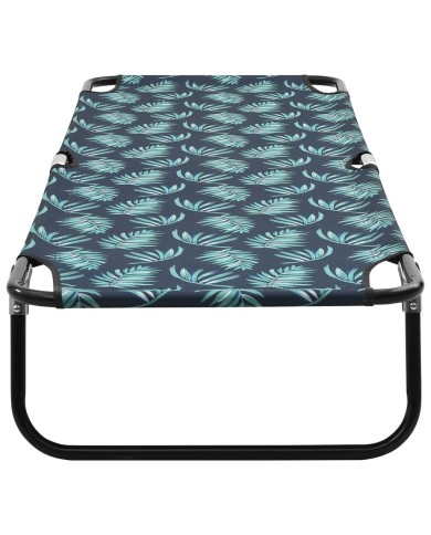 Chaise longue pliable Acier Motif de feuilles