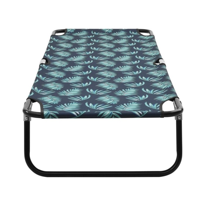 Chaise longue pliable Acier Motif de feuilles