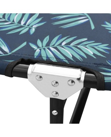 Chaise longue pliable Acier Motif de feuilles