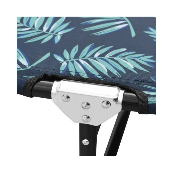 Chaise longue pliable Acier Motif de feuilles