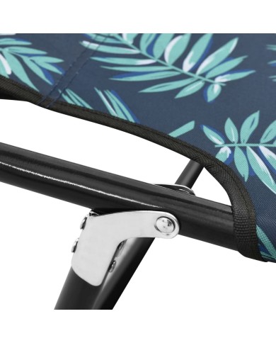 Chaise longue pliable Acier Motif de feuilles